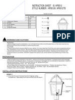 Instruction Sheet Is Hp9012 - Style Number Hp9012K Hp9012Tb