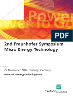 2nd Fraunhofer Symposium Micro Energy Technology: (Program)