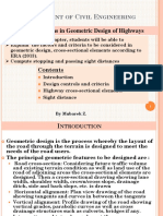 Considerations in Geometric Design of Roads