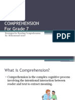 Comprehension For Grade 7