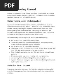 Rules Traveling Abroad: Motor Vehicle Safety While Traveling