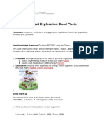 Student Exploration Food Chain 