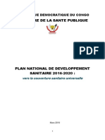 RDC Plan National de Developpement Sanitaire 2016 2020