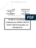 Guide de Reconstitution Et D Utilisation Des Medicaments Injectables - Christophe Sabot - Pharmacien - Centre Hospitalier - Bourganeuf 23