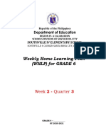 Weekly Home Learning Plan (WHLP) For GRADE 6: Week 2 - Quarter 3