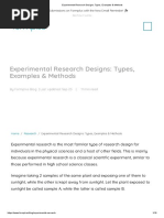 Experimental Research Designs - Types, Examples & Methods