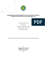 Learning Modalities and Mastery Level in Statistics of Grade 11 Students in Selected Schools in Koronadal City