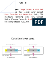 Unit Ii: Design Issues in Data Link Layer: Error Detection and Correction: Applications