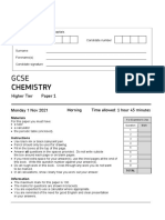 Chemistry Paper 1 2020 Higher Tier