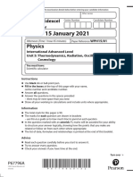 IAL Physics WPH15-01 January 2021 Question Papers