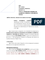 Demanda de Alimentos Tenencia y Reg Visitas Asig Anticipada