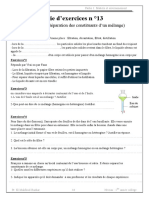 La Separation Des Constituants D Un Melange Exercices Non Corriges 1