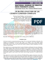 A Study On Ratio Analysis of J.K Cement Limited Company