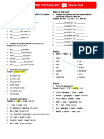 Language Focus and Vocabulary Starter Unit