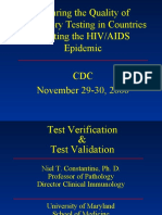 Assuring The Quality of Laboratory Testing in Countries Fighting The HIV/AIDS Epidemic CDC November 29-30, 2000