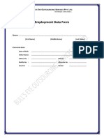 BEO - Employee Data Form