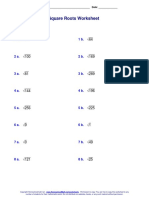 Square Roots Perfect Squares Worksheet