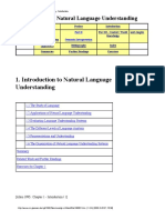 Introduction To Natural Language Understanding