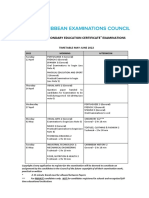 CSEC Timetable-May-June 2022