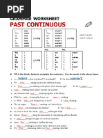 Past Continuous: Grammar Worksheet