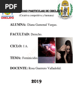 UNIVERSIDAD PARTICULAR DE CHICLAYO Feminicidio