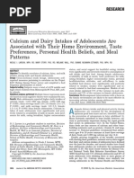 Calcium and Dairy Intakes of Adolescents Are Associated With Their Home Environment, Taste Preferences, Personal Health Beliefs, and Meal Patterns