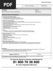Certificado Servicios Funerarios