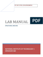 Structural Analysis Lab Manual