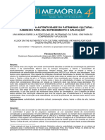 LIRA, Flaviana B. Um Olhar Sobre A Autencidade Do Patrimônio Cultural - Caminhos para Seu Entendimento e Aplicação