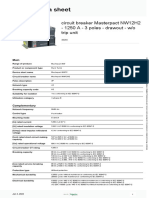 Product Data Sheet: Circuit Breaker Masterpact NW12H2 - 1250 A - 3 Poles - Drawout - W/o Trip Unit