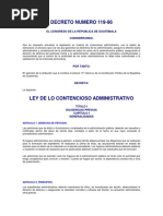 13 Ley de Lo Contencioso Administrativo Decreto 119 96