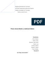 Analisis Paises Desarrollados y Subdesarrollados