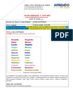 Guia de Aprendizaje Lenguaje 3° Los Antónimos 19-07-2021