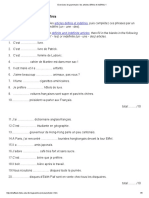 Exercices de Grammaire - Les Articles Définis Et Indéfinis 1