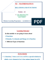 Class Xi - Mathematics: Chapter 2 - Relations and Functions