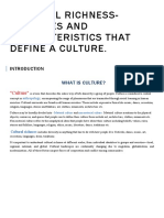 Cultural Richness-Activities and Characteristics That Define A Culture