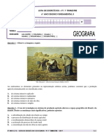 Geografia - 6º Ano - Lista de Exercícios