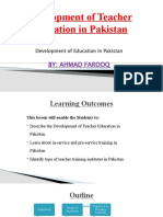 Development in Teacher Education in Pakistan