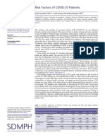 Risk Factors of COVID-19 Patients: Disaster Medicine and Public Health Preparedness