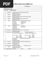 Brief Mental Status Exam (Mse) Form: Member Name: Ucare Id #: Date: Care Manager Name: Ucare Other Partner