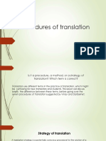 Procedures of Translation