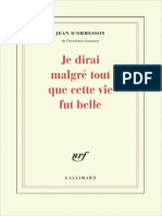 Jean D'Ormesson - Je Dirai Malgré Tout Que Cette Vie Fut Belle 1001ebooks - Club