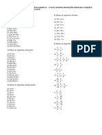 Lista 1 - Desafio Da Matemática Básica - Quatro Operações Básicas e Frações