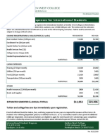 Estimated Expenses For International Students: Course Registration & College Fees (12 Units)