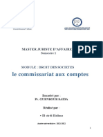 Le Commissariat Aux Comptes: Master Juriste D'Affaires