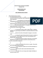 Colegio de Santa Catalina de Alejandria Dumaguete City SCHOOL YEAR 2021-2022 Final Examination Oral Communication in Context