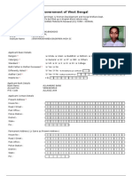 Government of West Bengal: % of Disability (As Per Certificate) Aadhaar Card No (If Yes)