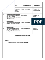 S.N o Experiment Observation Inference 2,4-DNP Test