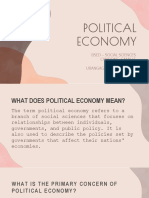 Political Economy: Bsed - Social Sciences Candong, Camille Pantig, Carina Urangaga, Abdul Hassan