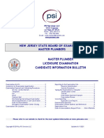 PSI Exam Master Plumber Candidate Info Bullentin 2021